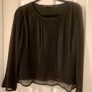 Pleated black top from Zara